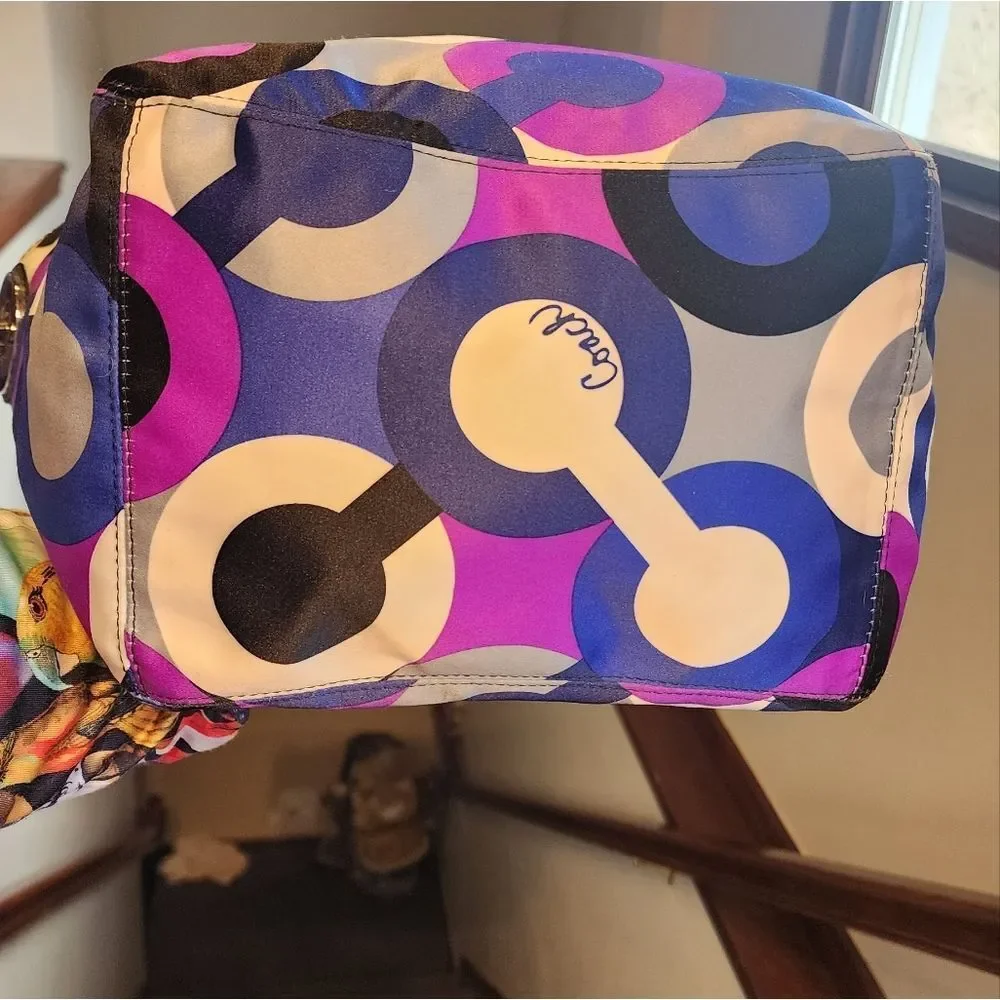 Coach SATIN Colorful Signiture TOTE